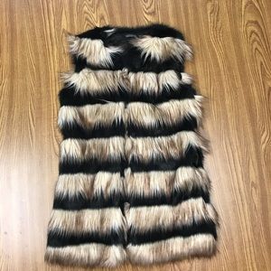 Keniston Faux Fur Long Vest, Size Medium